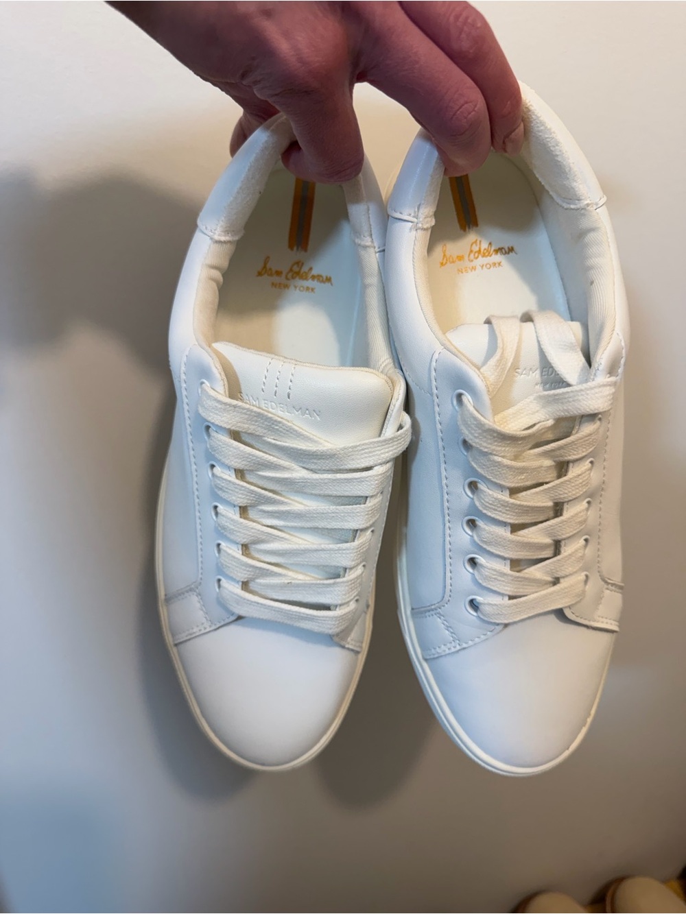 Sam Edelman Clean White Low-Top Leather Sneakers
